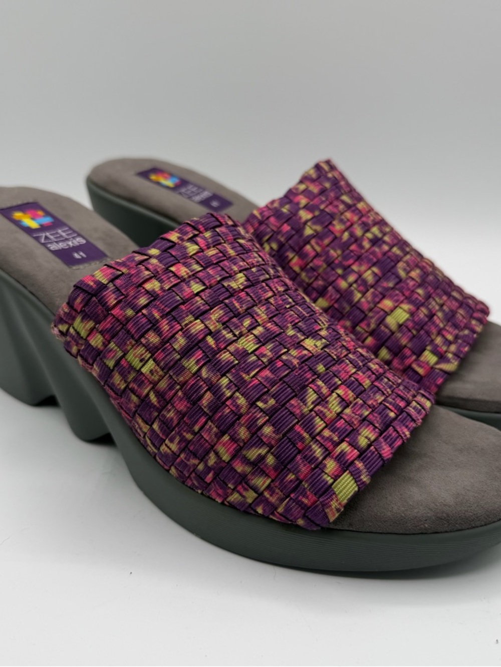 Zee Alexis Woven Platform Wedge Slide Sandals Womens EU 41 US 10 Multicolor